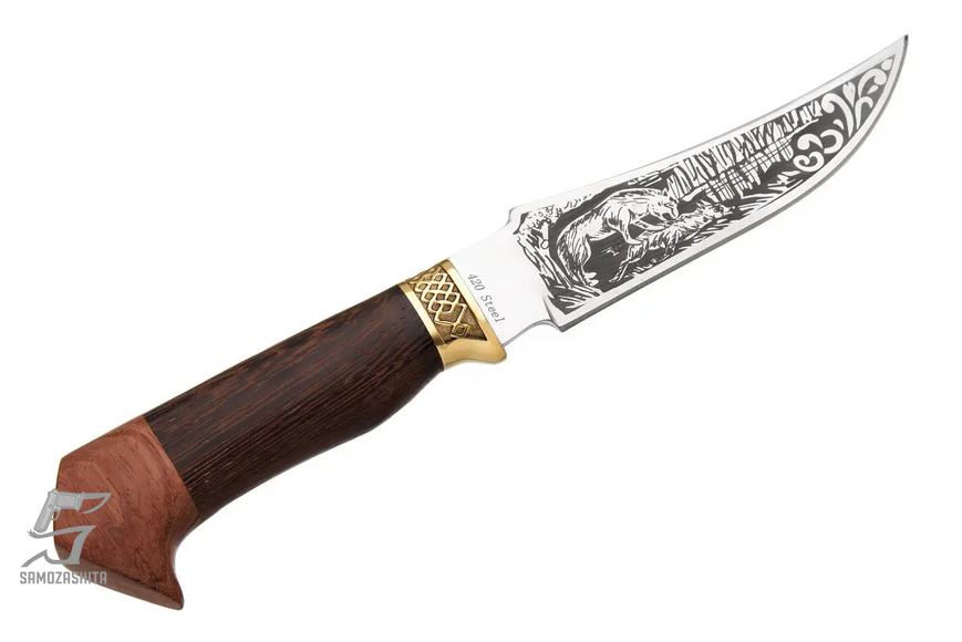 Ніж мисливський Grand Way 1853 Вовк (mirror polish, дерево, чохол шкіра) product_00c372bf-4bc2-ba06-49ae-a49ddb04430a фото
