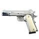 Стартовий пістолет KUZEY 911 Shiny Chrome Plating/White Grips з додатковим магазином HOL-06 фото 1