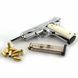 Стартовий пістолет KUZEY 911 Shiny Chrome Plating/White Grips з додатковим магазином HOL-06 фото 3