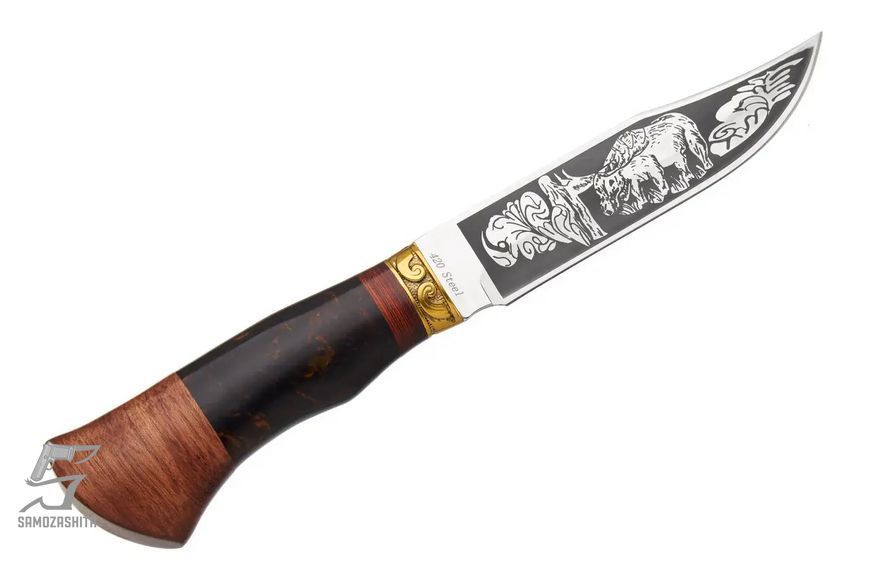 Ніж мисливський Grand Way 1819 Сохатий (mirror polish, дерево, чохол шкіра) product_1a96ea50-3b3b-1e9c-d728-899dd4a13235 фото