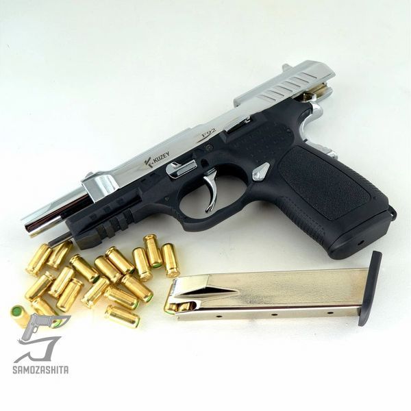 Стартовый пистолет Kuzey F92 Chrome с дополнительным магазином HOL-12 фото