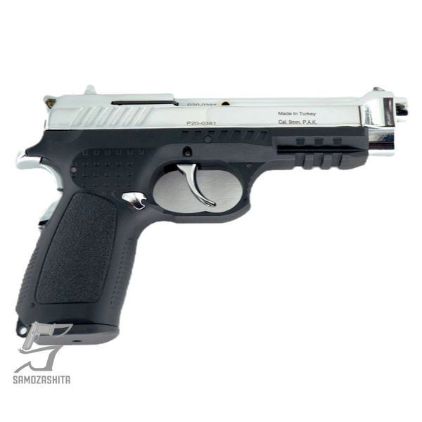 Стартовый пистолет Kuzey F92 Chrome с дополнительным магазином HOL-12 фото